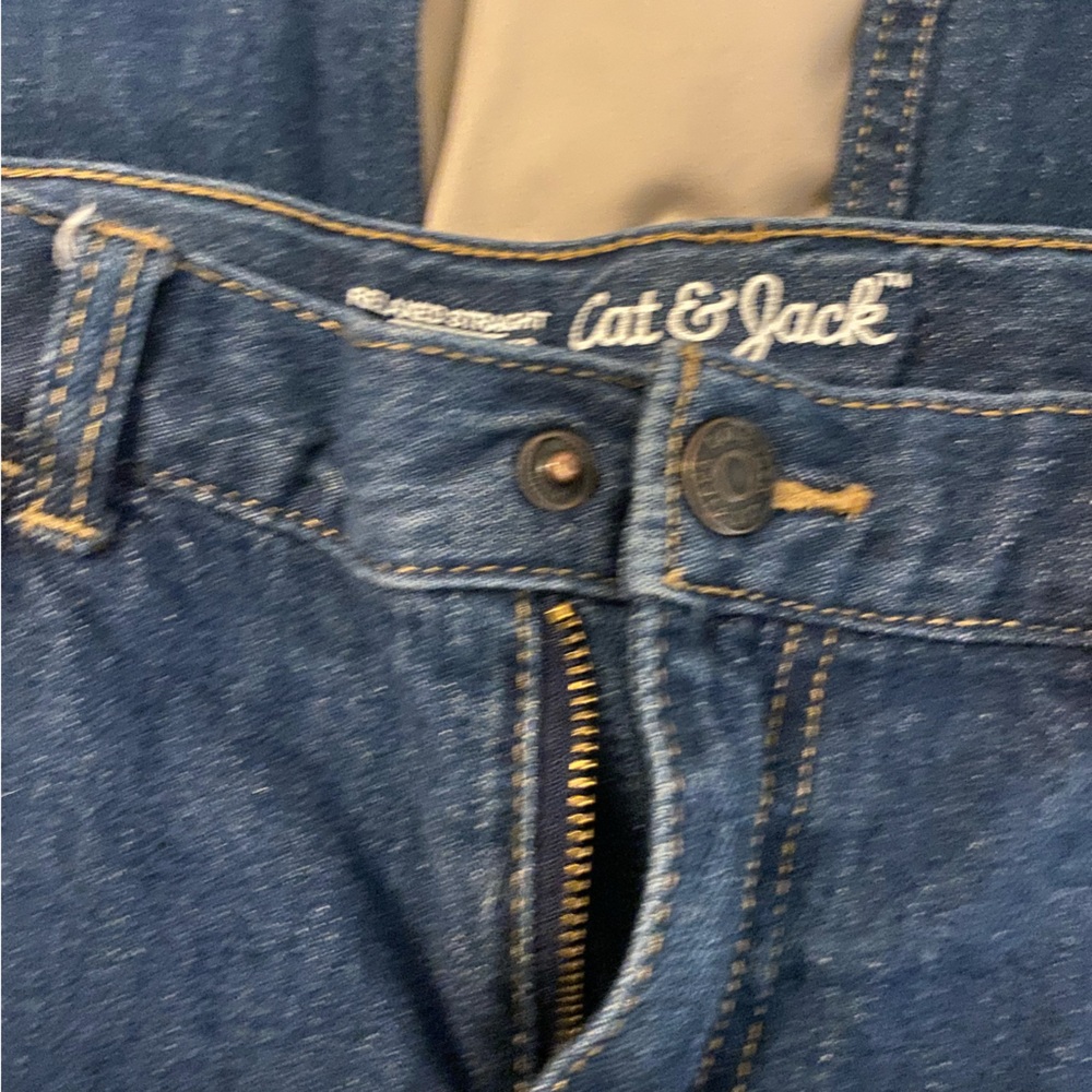 Cat & Jack Men's Denim Jeans with Contrast Stitching